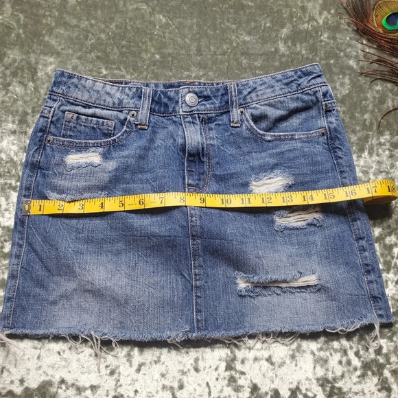 Aeropostale Distressed Denim Skirt - Picture 5 of 7